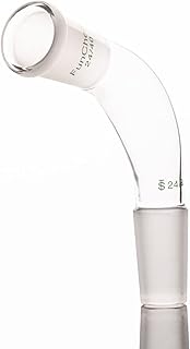 FunChem Borosilicate Glass Distillation Adapter, Distilling Adapter 105 Degree Bent with 24/40 Outer and Inner Joint