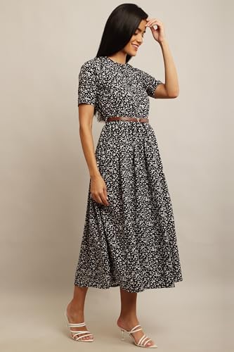 Image of Women's Fit and Flare Floral Printed Long Maxi Dress