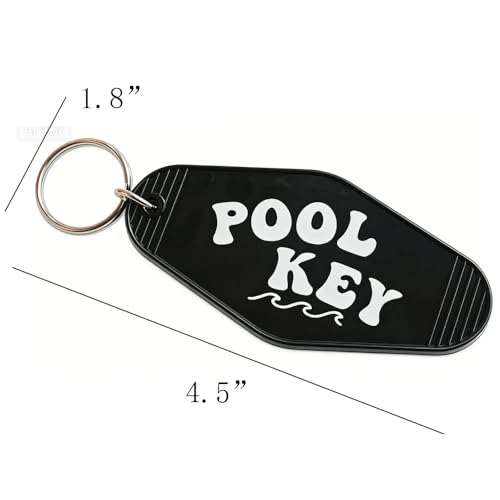 Image of Pool Key Keychain Plastic Vintage Motel Keychain Key Tag Pool Accessories for Women Men
