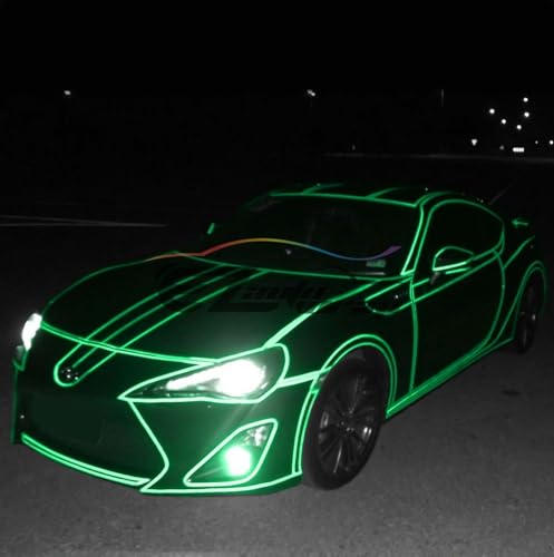 Image of WALLMATE Reflective Tape Outdoor Safety Warning, Lighting Sticker, Waterproof Tape for Bicycle Bike Car Motorcycle Decoration (Green Strip, 0.5 In x 45 Mtr (1771 in))