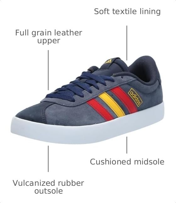 Image of adidas Mens Vl Court 3.0 Lace Up Sneakers Shoes Casual - Grey