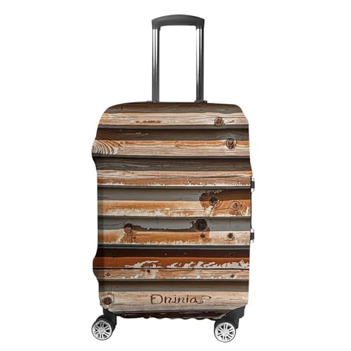 Wooden Board Arrangement Luggage Cover Elastic Suitcase Protector Case Anti-Scratch Washable Baggage Covers Protector For Traveling, Aircraft Consignment XL - Main Image