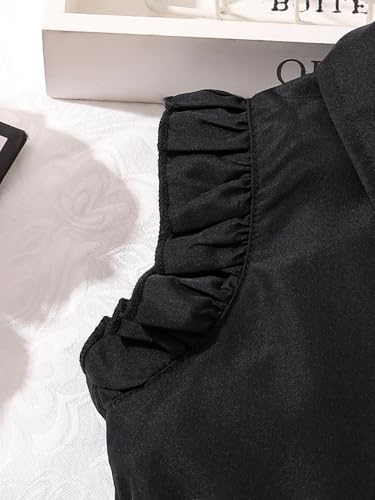 Girls Summer Dress Cute Ruffle Sleeve A Line Swing Party Dresses with Belt4