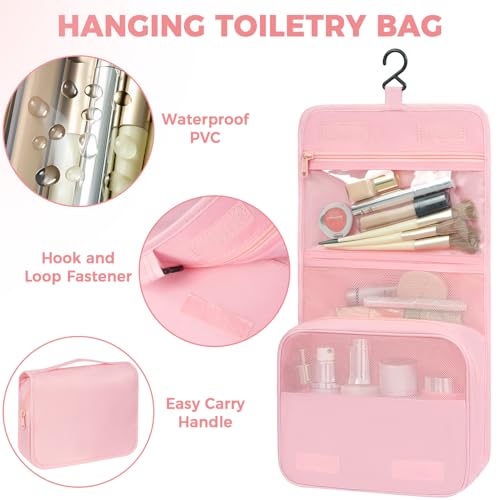 Image of BAGAIL 9 Set Packing Cubes with Packing List Luggage Packing Organizers for Travel Accessories (Pink)
