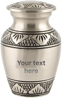 Things Engraved Customized Urn for Human and Pet Ashes, Small Keepsake for Full Size Adult and Dog, Made of High Quality Brass, Urns for Male, Female and Dogs, (Urnes Funéraires Adultes, Urne Pour Chien) (Customized Text)