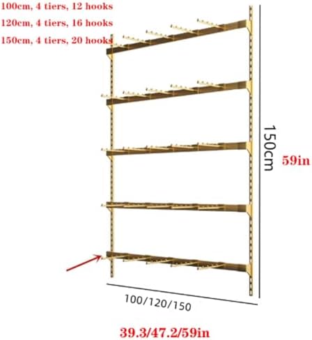 Wall-Mounted Underwear Display Stand - Metal Garment Rack for Retail - Commercial Clothing Store Shelf for Bras, Shorts, Socks & Hats - Stylish Black, 150x150cm
