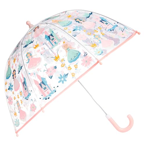 Stephen Joseph Clear Color Changing Bubble Umbrella Kids Toddler Bubble Umbrella with Dome Canopy Princess