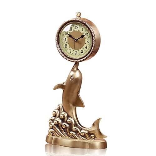 Reloj de mesa mudo GZ con maquinaria de cuarzo y diseño creativo de delfines