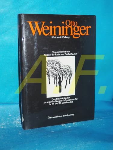 Otto Weininger. Werk und Wirkung.