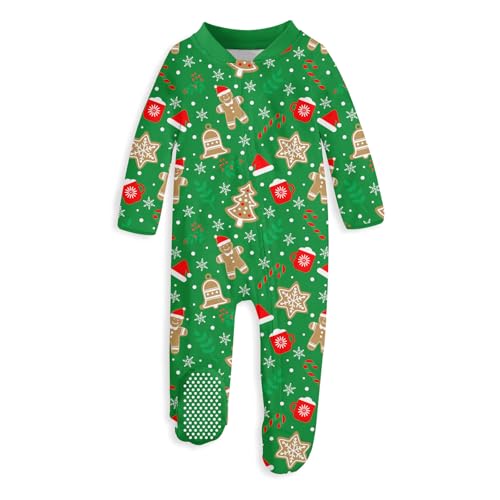Image of uideazone Baby Girls Footed Pajamas Zip-Front One-Piece Sleeper Non-Slip Footie Cute Pattern Jumpsuit PJs 0-12 Month