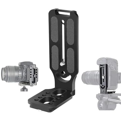 Image of BKN HOT L-Type Quick Release Camera Vertical Plate Dual Camera Bracket Plate Universal SLR Stabilizer Compatible with Canon Nikon Sony DJI Osmo Ronin Zhiyun (L Cam Plate)