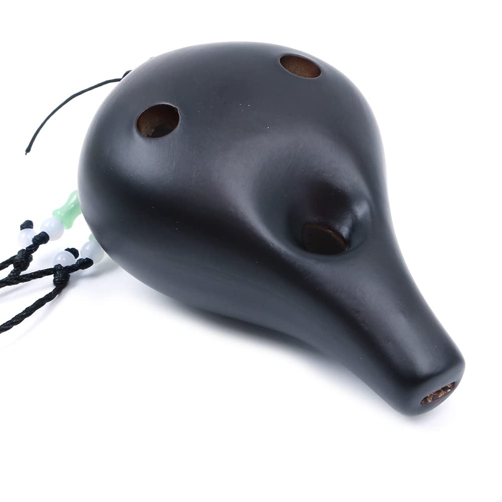 Alnicov Ocarina à 6 trous, en céramique Alto C, marron fumé, en céramique émaillée, beau design, parfait pour les débutants