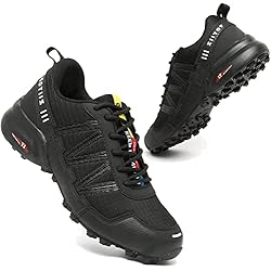 Zapatillas Trail Running Hombre Impermeables Zapatillas Trekking Mujer Zapatos de Senderismo Ligeras Deportivas Zapatos para Correr Gimnasio Sneaker Negro 39 EU