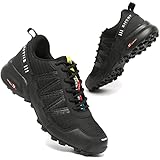  Zapatillas Trail Running Hombre Impermeables Zapatillas Trekking Mujer Zapatos de Senderismo Ligeras Deportivas Zapatos para Correr Gimnasio Sneaker Negro 44 EU