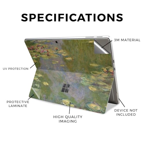 Tablet Skin Compatible with Microsoft Surface Pro 11 (2024-2025) - Water Lilies - Premium 3M Vinyl Protective Wrap Decal Cover - Easy to Apply | Crafted in The USA by MightySkins by MIGHTY SKINS - Used condition - Image 2