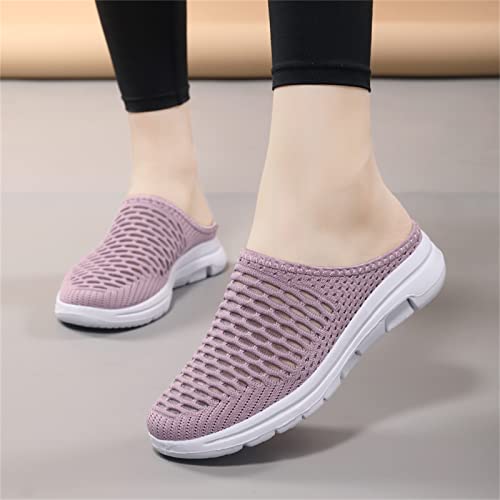 Nihaoya Womens Simple Portable Mule Comfortable Walking Slippers Non-Slip Clog For Outdoor Pink Size8.5 #TOP4