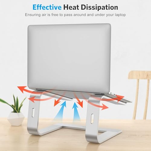 Image of OMOTON Laptop Stand, Detachable Mount for MacBook Air /Pro Dell HP Silver