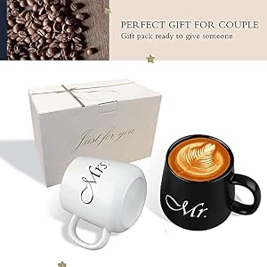 Mr and Mrs Coffee Mugs SetCouple GiftsWedding Presents for Bridal ShowerEngagement Gifts for Couples Newlyweds Gifts