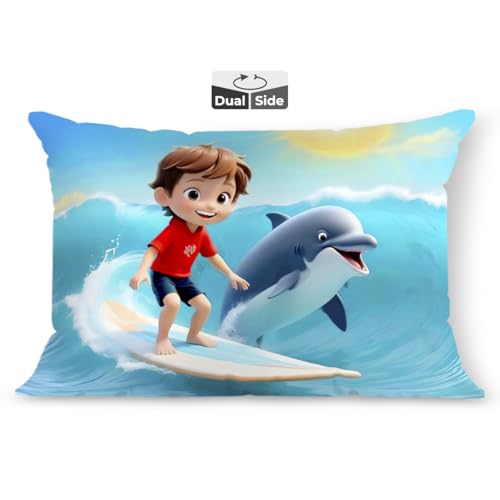 Image of Brizberry Kids Pillow Cushion with Super Soft Fabric | Animal & Cartoon Prints | 12x18 inches (Design 9)