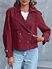 Saodimallsu Women Crop Double Breasted Trench Coat... #2