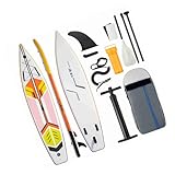 aqxreight Tabla de Paddle Surf Inflable Tabla de de Surf de 6 Pulgadas de Espesor Juego de con de Remo Aleta de Bomba Infladora de Correa en Espiral y Bolsa de Transporte Kit de Llave en Espiral