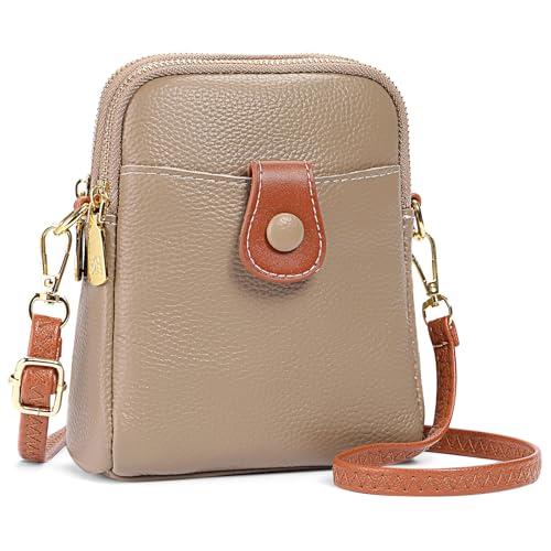 FALAN MULE Small Crossbody Bags for Women,Leather Trendy Cell Phone Bag Wallet Purses with Adjustable Strap