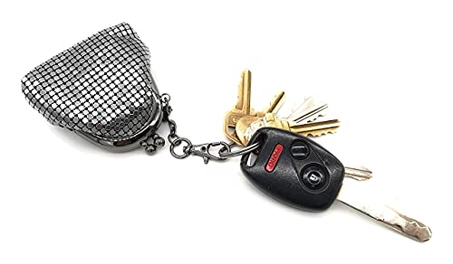Womens Mini Coin Purse Metal Mesh Kiss Lock Clasp Buckle Pouch (Gun Metal) #TOP4