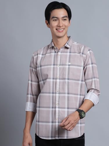 Image of Majestic Man Men Box Checkered Slim Fit Cotton Casual Shirt