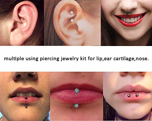 Avyring 16G 8Mm Daith Rook Earrings Stainless Steel With Crystal Ball Cartilage Helix Piercing Rings Jewelry #TOP5