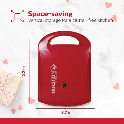 image for Holstein Housewares 4-Section Heart Shaped Waffle Maker, Non-Stick Waf