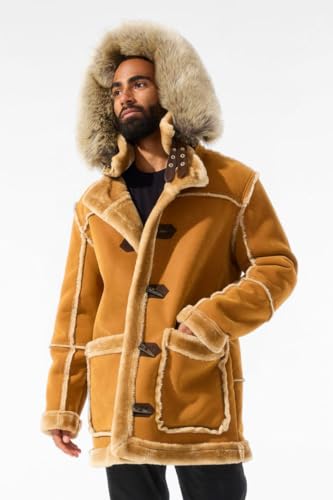 Faux Suede Shearling Coat, Cognac2