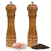 Wooden sea salt and pepper grinding set adjustable wooden sea salt and pepper set wooden sea salt and pepper set kitchen 8 inches  urban country home decor
