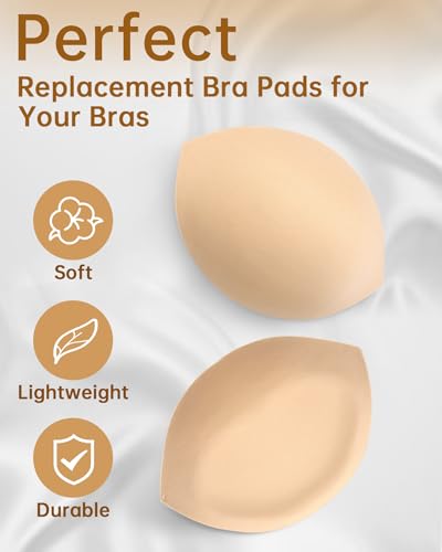KSang Push Up Bra Pads Inserts 2 Pairs Breast Enhancer Swimsuit Pads Add Cup Size Instantly for C/D