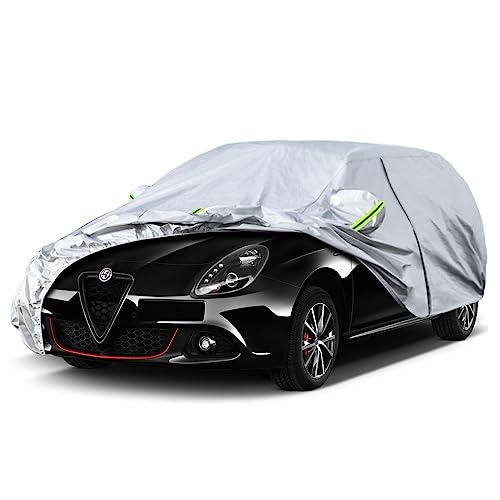 Image of Kaugung 6 Layers Car Cover Custom Fit Alfa Romeo Giulietta (2010-2020), Waterproof All Weather Resistant Outdoor Indoor Sun Rain Dust Snow Protection.(USA Warehouse,Within 3-7 Days)