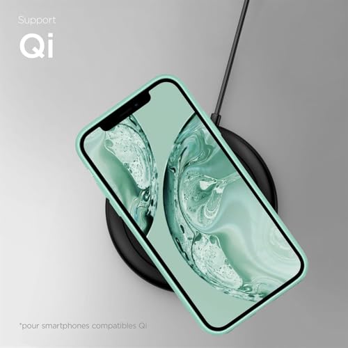 Coque silicone iPhone 12 Oneflow menthe mat antichoc à double couche