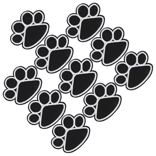 Zerodeko 10 Piezas de Apliques de Tela Bordados Forma de Pata de Perro, Parches Adhesivos Decorativos para Prendas, Accesorios de Ropa Reciclables y Fáciles de Coser