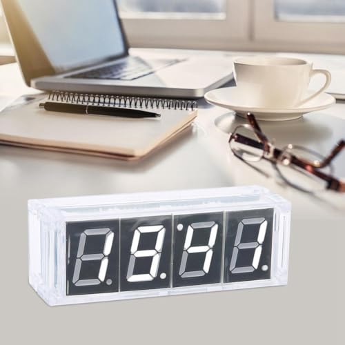 TICFOX DIY Horloge Numérique Kit, 4 Chiffres D'horloge Numérique à LED avec Affichage Automatique de L'heure/de la Température, Fonction Minuterie, Fonction D'alarme, Kit d'apprentissage Électronique – vue 4