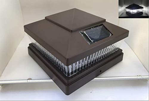 8-Pack Solar Dark Brown Finish Post Deck Fence Cap Lights for 5
