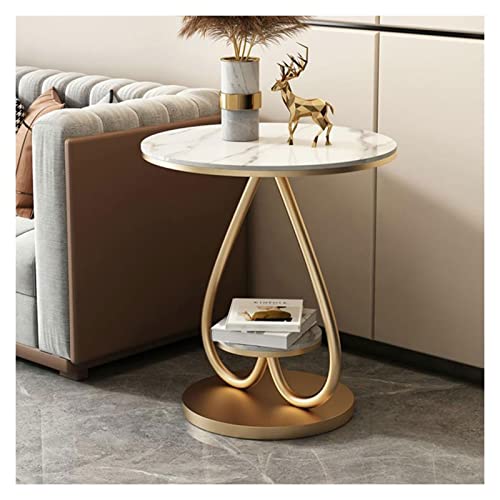 Table d'appoint à 2 niveaux avec étagères en métal pour optimiser les petits espaces