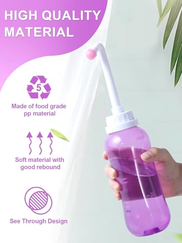 Image of Peri Bottle for Travel Bidet - Care,Portable Travel Squeeze Bottle Bidet for Women Personal Hygiene Cleaning,2 Tubes for Baby Mom and 16.9OZ (Purple)