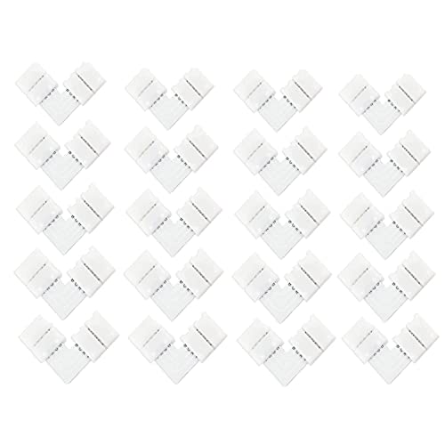 JZK 20 connettori per strisce LED RGB 5050 a 4 pin, connettore a forma di L, per striscia luminosa da 10 mm SMD RGB 5050 multicolore