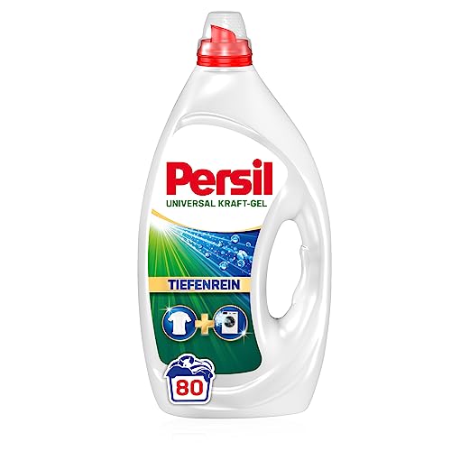 Persil Gel Kraft universal (80 lavados), detergente líquido con tecnología de limpieza profunda, detergente para ropa pura y frescura higiénica para la máquina, eficaz a partir de 20 °C