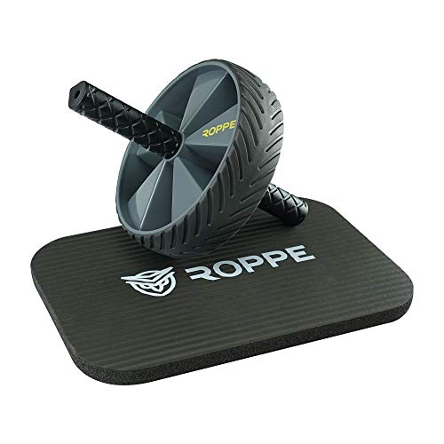 Roda Abdominal 18Cm Preto E Cinza C/Tatame Nbr Para Joelhos 20X30X1,5Cm Roppe