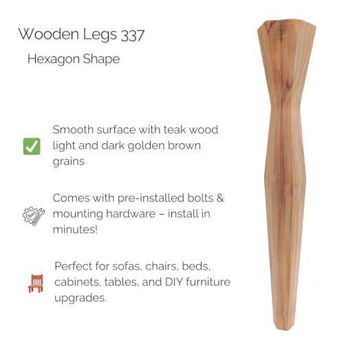 Image of Wooden Legs for Furniture 18 inch | Wooden Legs for Table, Sofa, Furniture | Wooden Leg - Sanded Finish (18 inch)