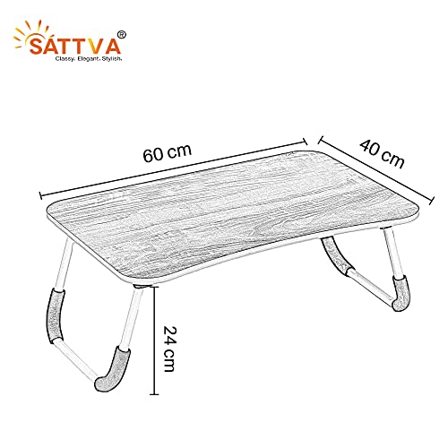 Image of Sattva Multipurpose Printed Laptop Table | Study Table | Bed Table | Foldable and Portable | Wooden Table | Writing Desk | Portable Non Slip Legs Table Black Forest