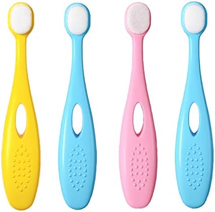 EasyHonor Baby Toothbrush & Toddler Toothbrush for Age 1-3 Years Old, Extra Soft Toothbrush with 10000 Soft Floss Bristle for Baby Gum Care. (4Pcs)