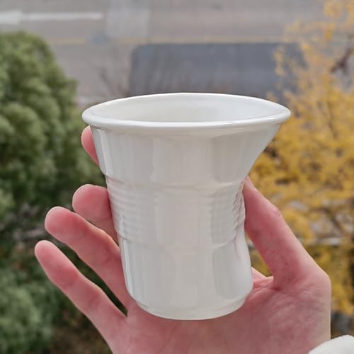 YAMSLAM Tasses à café plissées créatives, tasses en céramique irrégulières, tasses à café...