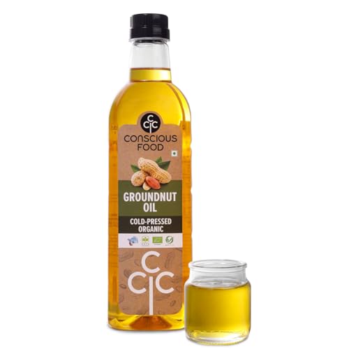 Image of Conscious Food Groundnut Oil in Pet bottle | Cold Pressed | Kacchi Ghani Peanut Oil -500ml