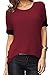 Sarin Mathews Women's Casual Round Neck Loose Fit Short Sleeve T-Shirt Blouse Tops Burgundy XL