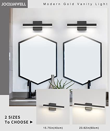 Joossnwell 7560 Led Bathroom Vanity Lighting Fixture Modern Bath Light Bar 15.75Inch Black Wall Sconce 12W 4000K thumb #1